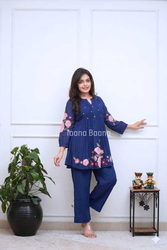 Midnight Bloom Floral Co-Ord Set for Women
